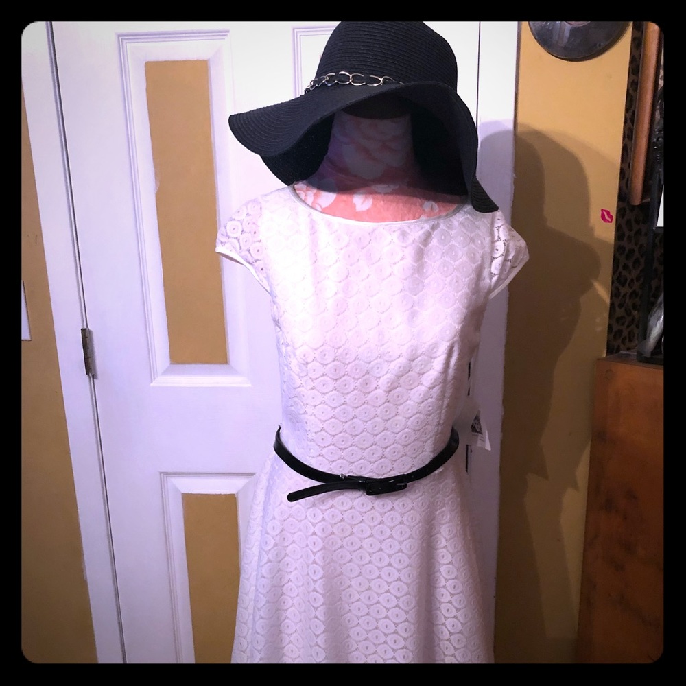 Anne Klein white lace dress
